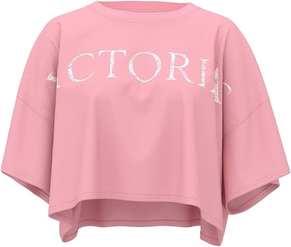 image:imageVictorias Secret Angel Essentials Logo Cotton Oversized Crop Tee XSXLVictoria Pink