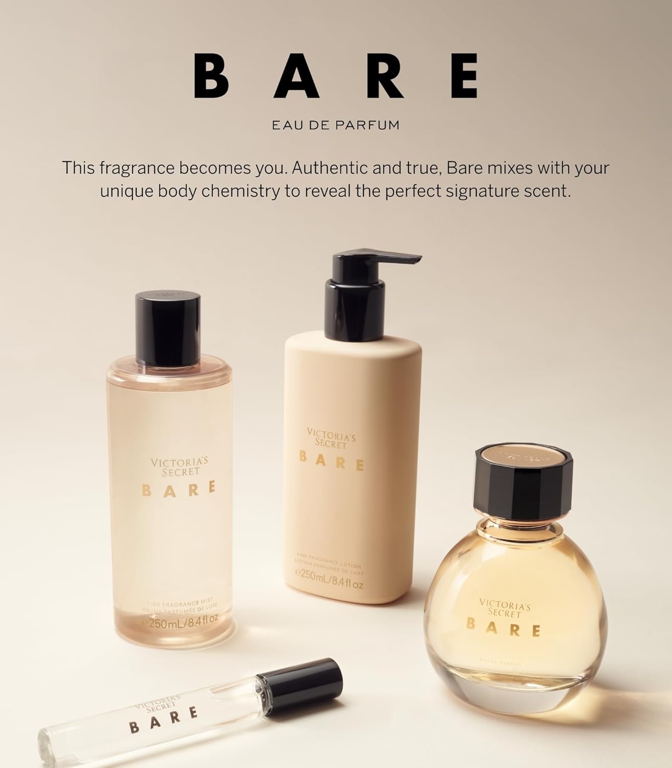 image:imageVictorias Secret Bare Fragrance Mini Mist Notes of Australian Sandalwood Mandarin Madagascar amp Egyptian Violet Body Spray for Women 25 ozBare
