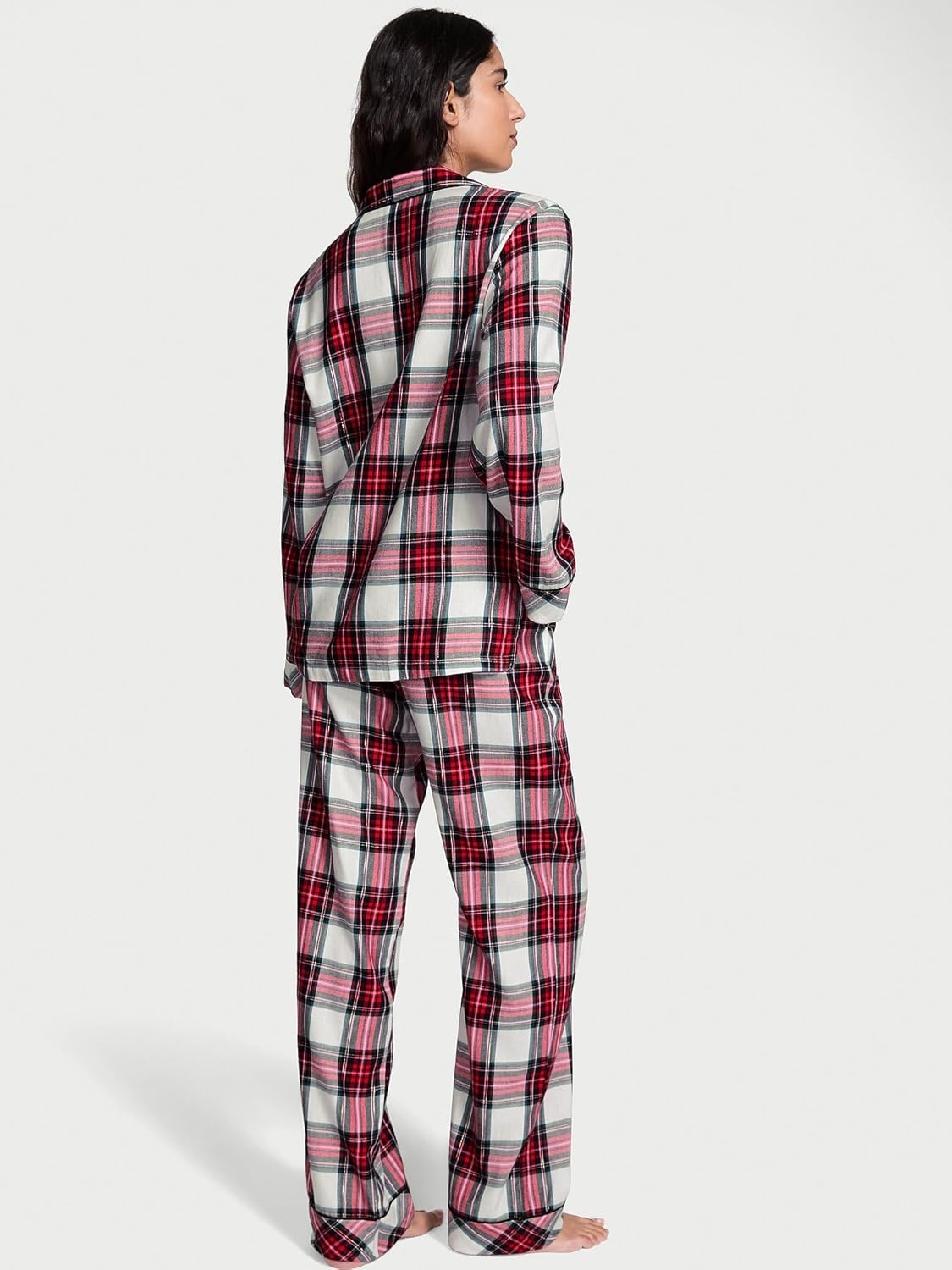image:imageVictorias Secret Flannel Pajama Set Long Sleeve Button Down Shirt amp Pants Sleepwear for Women XSXXLClassic Plaid
