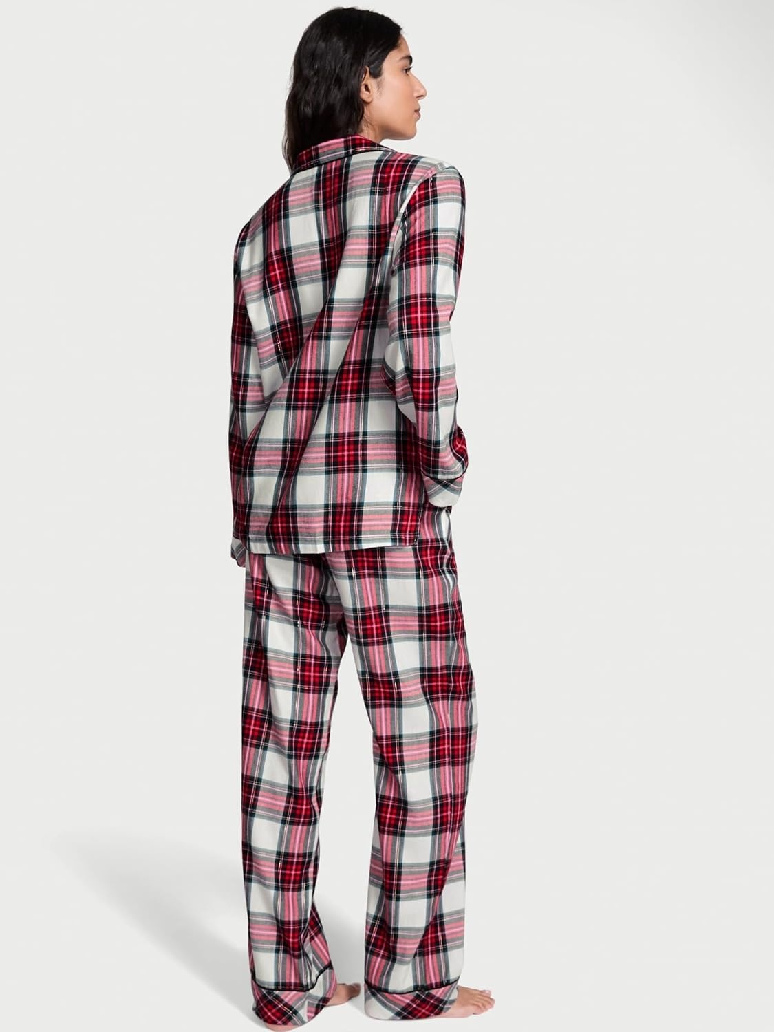 image:imageVictorias Secret Flannel Pajama Set Long Sleeve Button Down Shirt amp Pants Sleepwear for Women XSXXLClassic Plaid