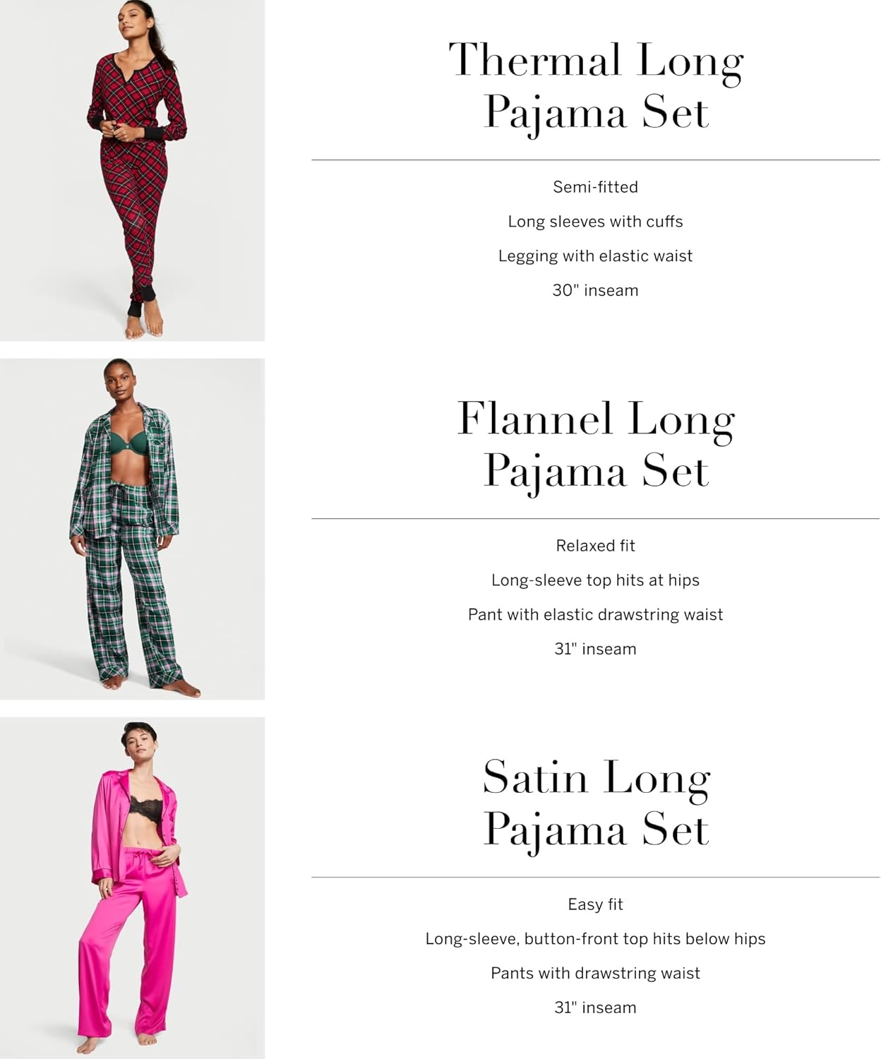 image:imageVictorias Secret Flannel Pajama Set Long Sleeve Button Down Shirt amp Pants Sleepwear for Women XSXXLPink Iconic Stripe Embroidery