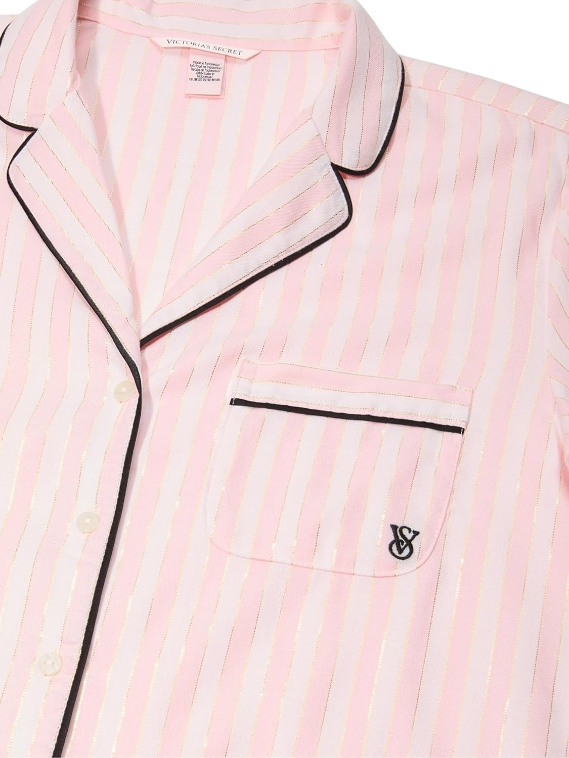 image:imageVictorias Secret Flannel Pajama Set Short Sleeve Shirt and Pajama Short Set Sleepwear for Women XSXXLPretty Blossom Multi Stripe Yd