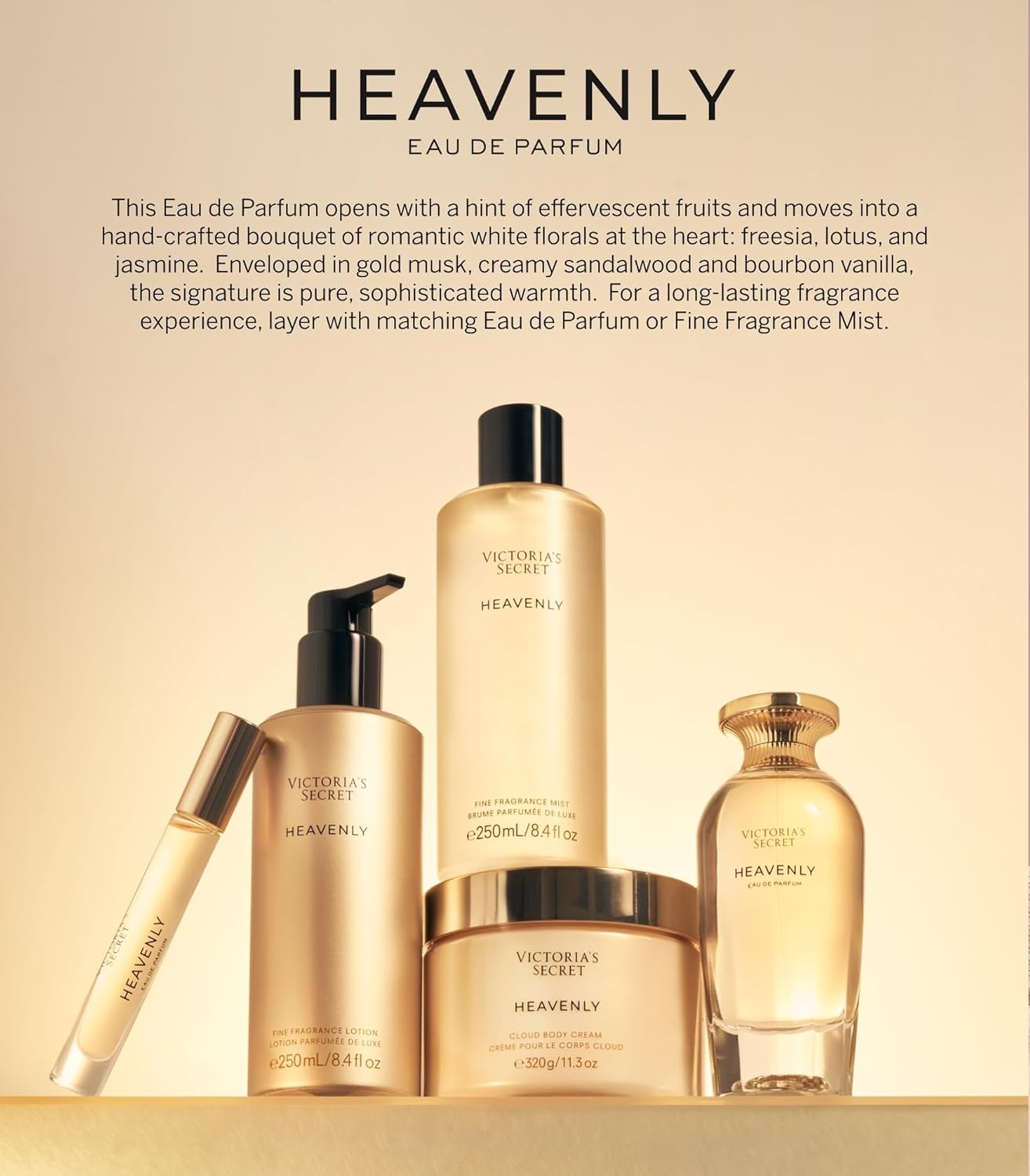 image:imageVictorias Secret Heavenly Fragrance Body Lotion Notes of Gold Musk Vanilla Sandalwood amp White Jasmine 84 ozHeavenly