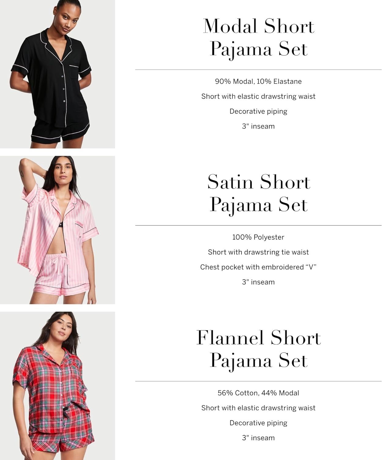 image:imageVictorias Secret Modal Pajama Set Short Sleeve Button Down Shirt and Shorts Sleepwear for Women XSXXLLipstick Heart Dots