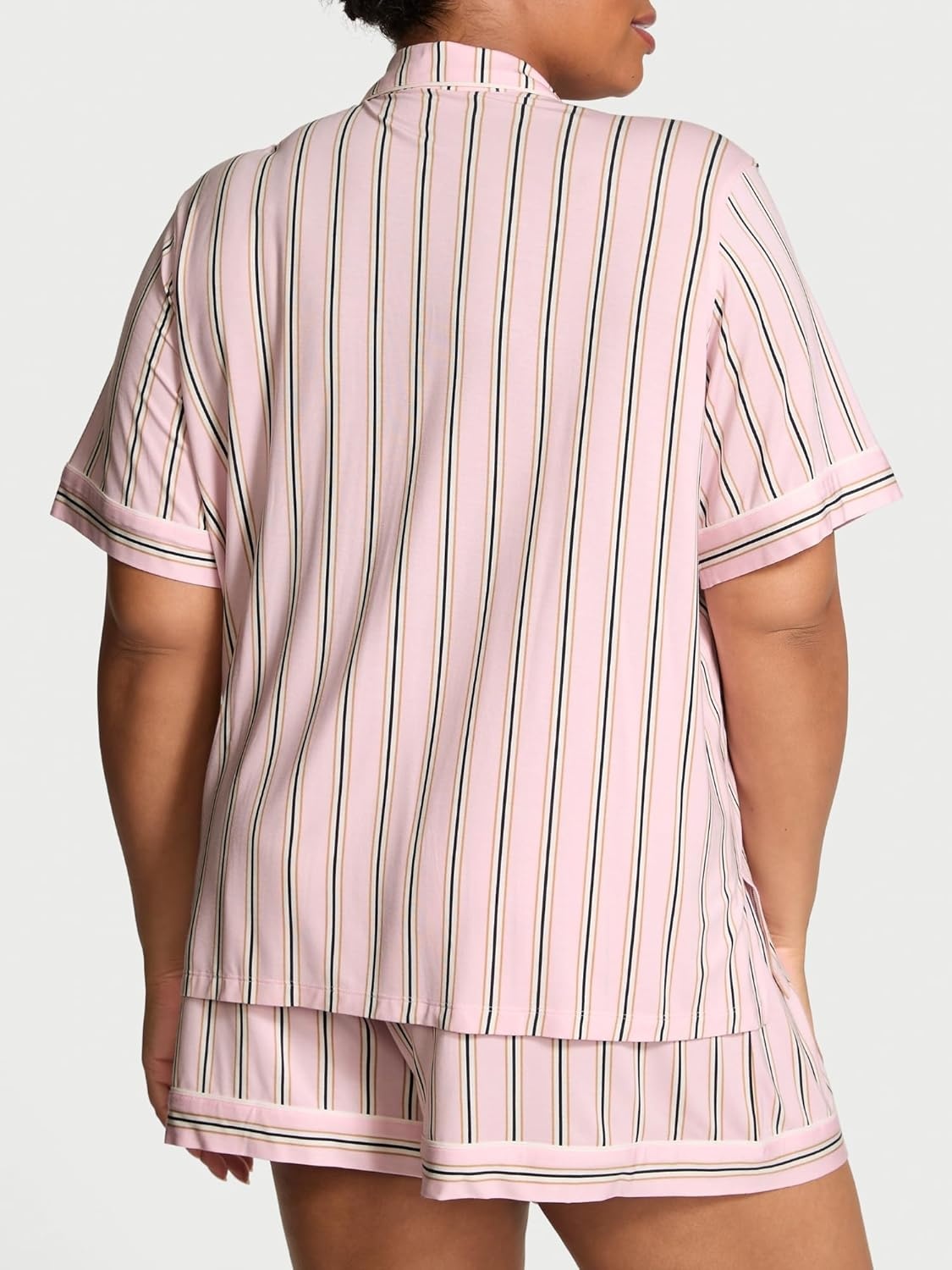 image:imageVictorias Secret Modal Pajama Set Short Sleeve Button Down Shirt and Shorts Sleepwear for Women XSXXLPretty Blossom Stripes