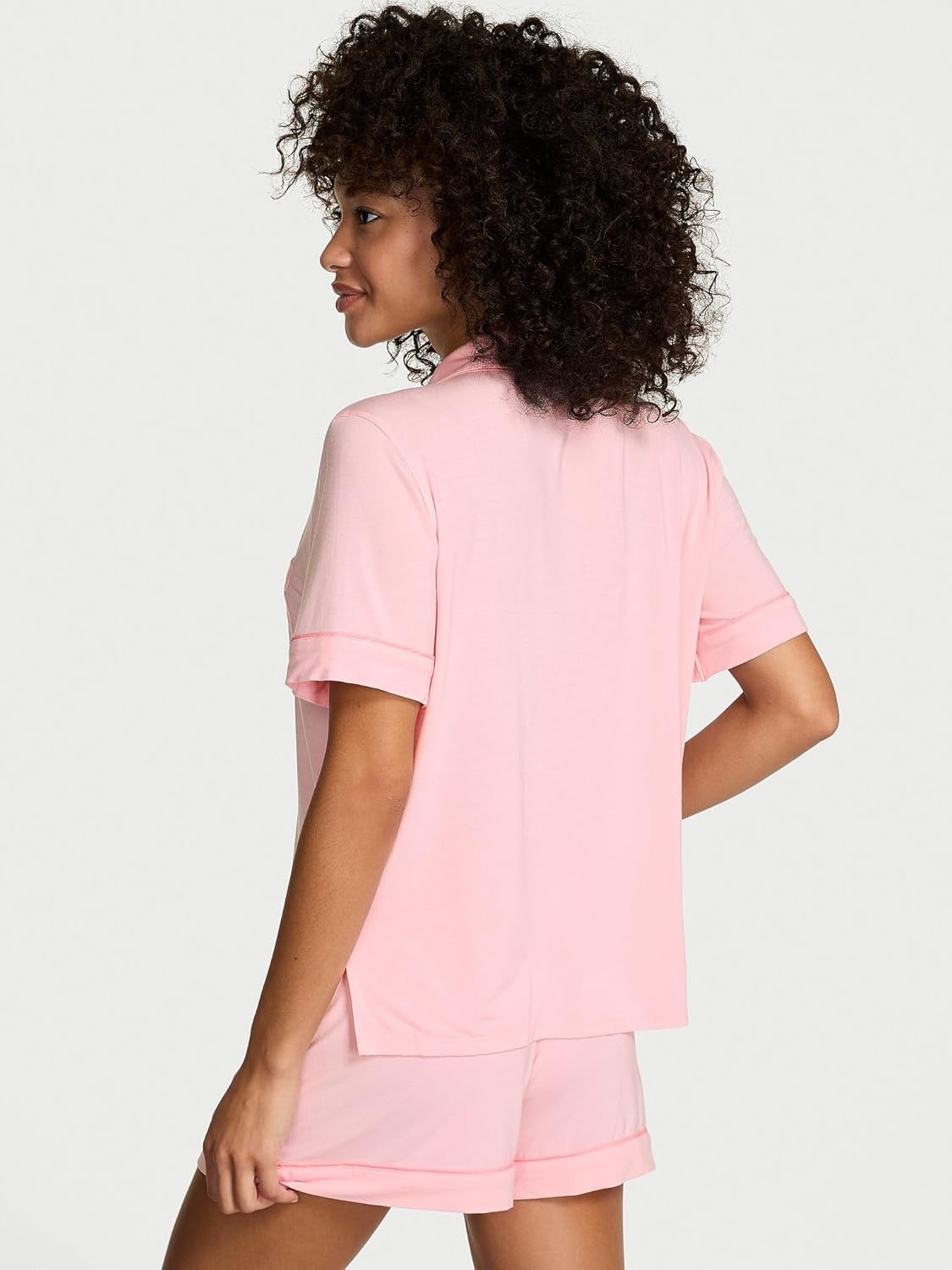 image:imageVictorias Secret Modal Pajama Set Short Sleeve Button Down Shirt and Shorts Sleepwear for Women XSXXLPretty Blossom W Bow