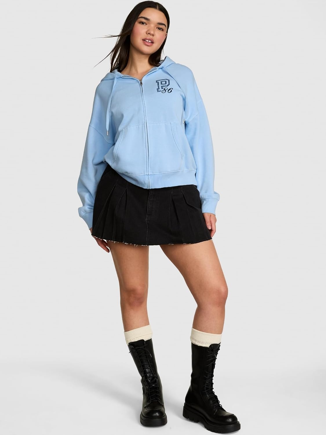 image:imageVictorias Secret PINK Womens Campus Fleece FullZip Hoodie Sweatshirt XSXLBlue Dancer
