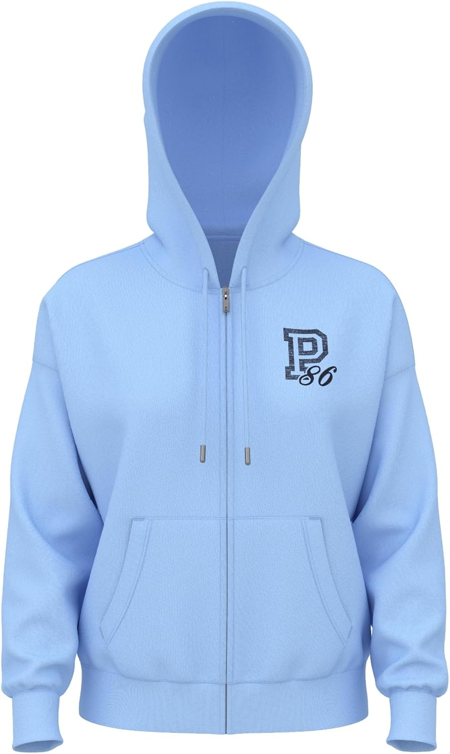 image:imageVictorias Secret PINK Womens Campus Fleece FullZip Hoodie Sweatshirt XSXLBlue Dancer