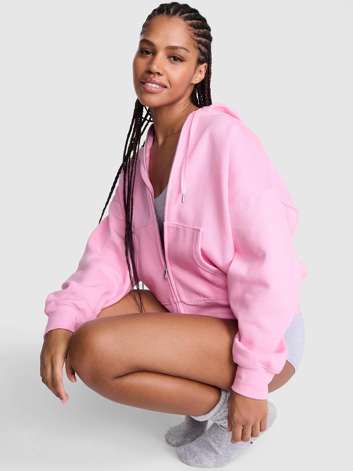 image:imageVictorias Secret PINK Womens Campus Fleece FullZip Hoodie Sweatshirt XSXLPink Lollipop