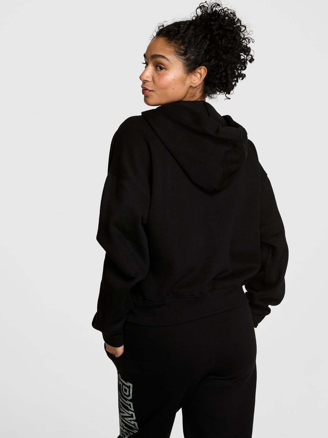 image:imageVictorias Secret PINK Womens Campus Fleece FullZip Hoodie Sweatshirt XSXLPure Black