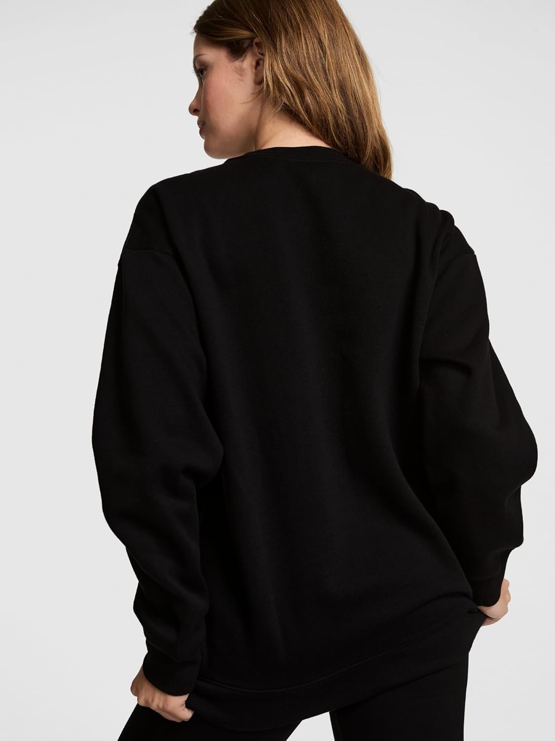 image:imageVictorias Secret PINK Womens Campus Fleece Oversized Crew Sweatshirt XSXLPure Black