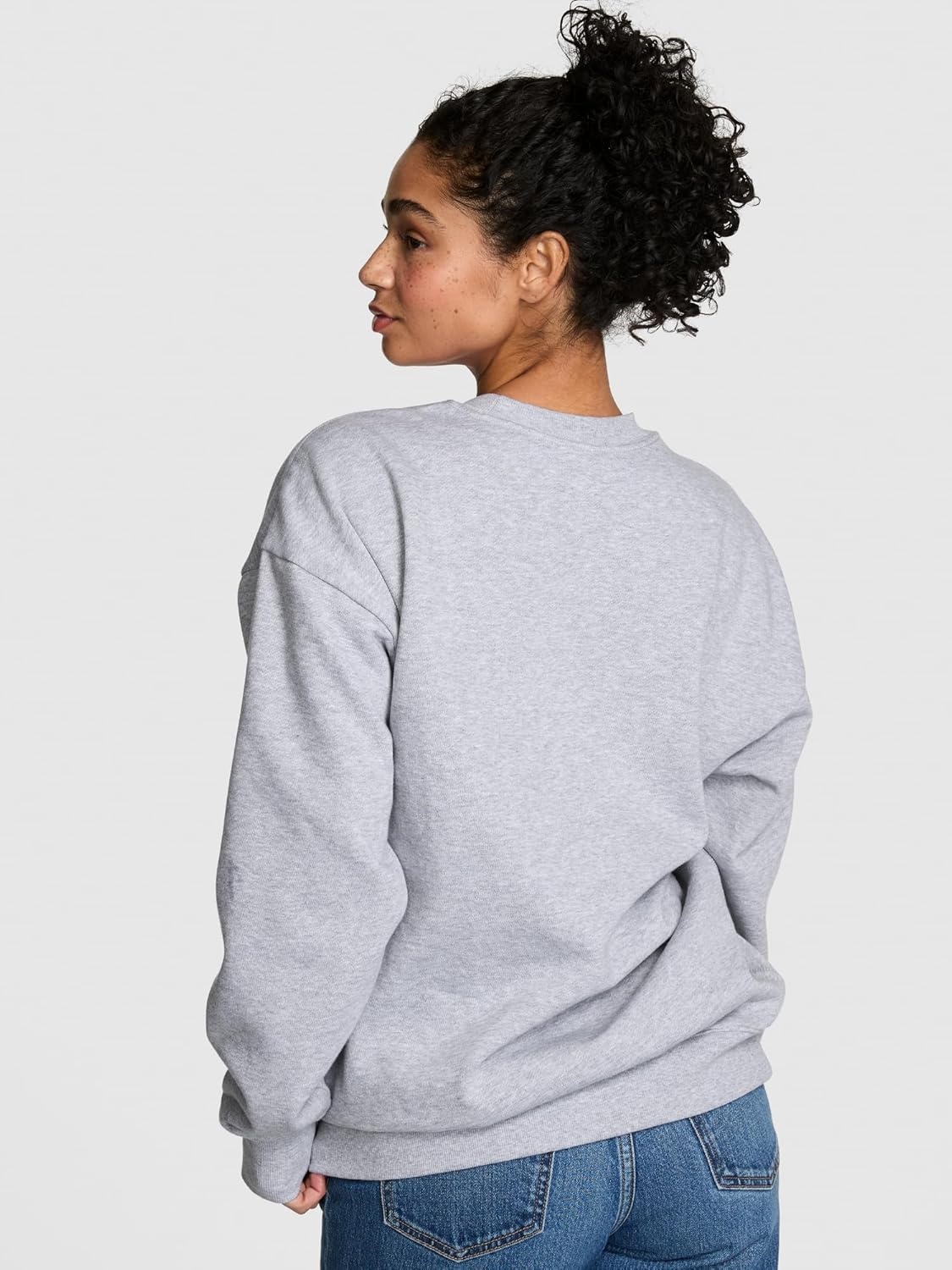 image:imageVictorias Secret PINK Womens Campus Fleece Oversized Crew Sweatshirt XSXLVs Medium Heather Grey