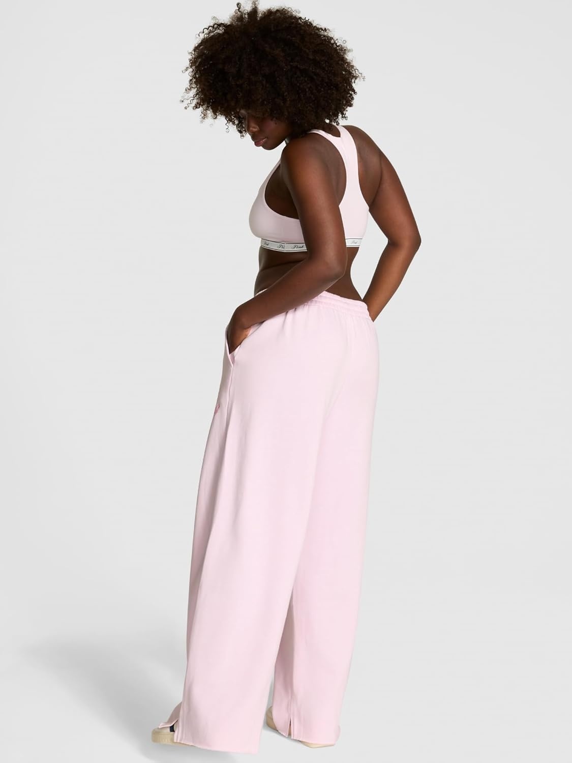 image:imageVictorias Secret Pink Womens Campus Fleece WideLeg Sweatpant XSXLPink Tulip