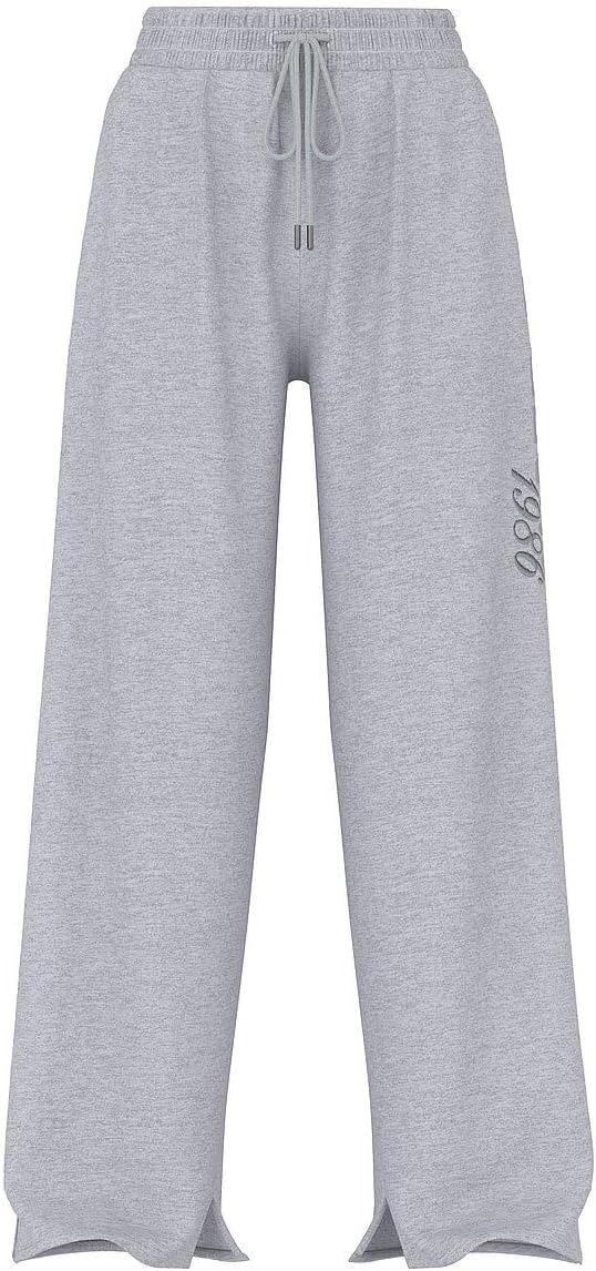image:imageVictorias Secret Pink Womens Campus Fleece WideLeg Sweatpant XSXLVs Medium Grey Heather