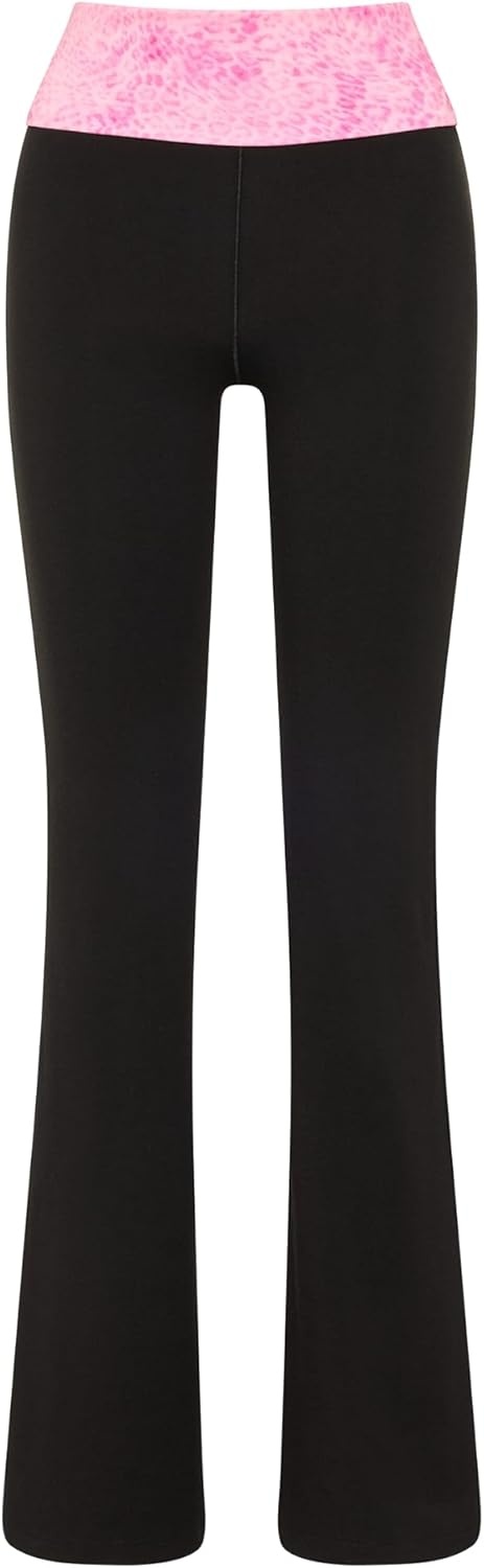 image:imageVictorias Secret Pink Womens Cotton Foldover Flare Leggings XSXLPure Black