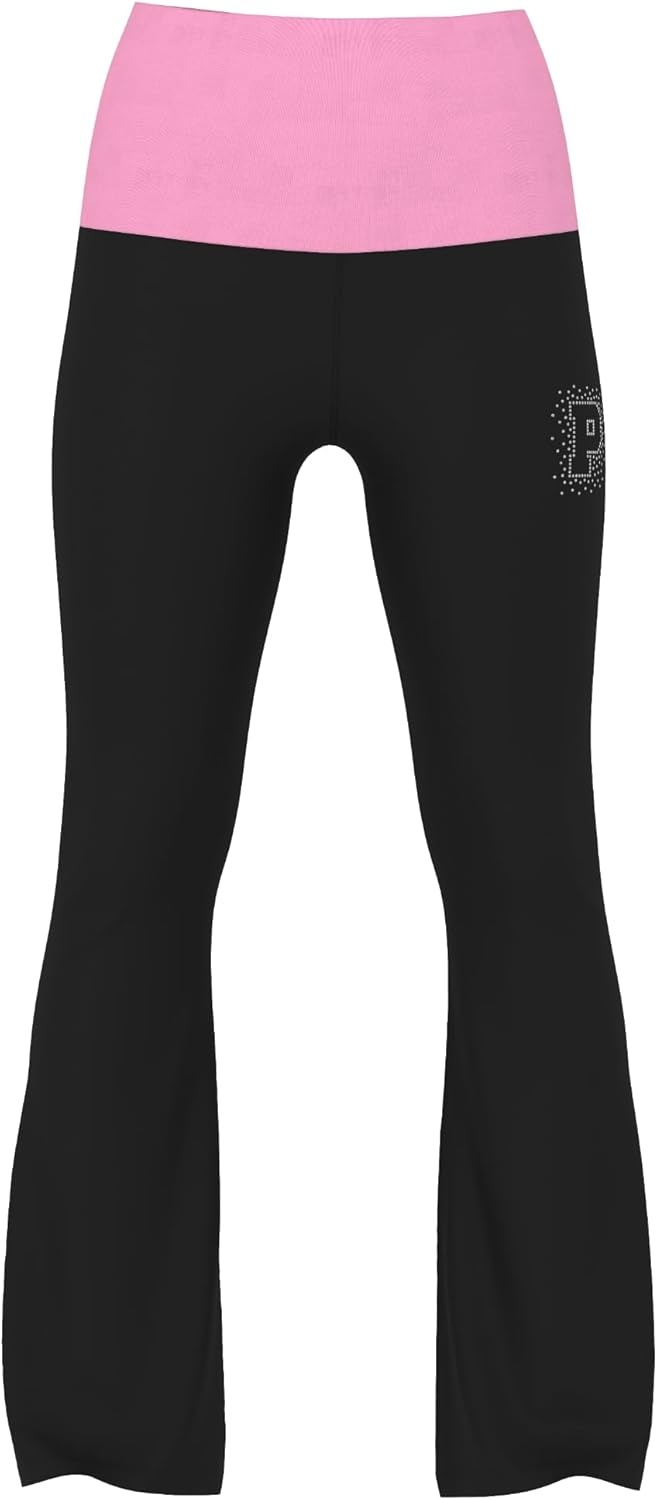 image:imageVictorias Secret Pink Womens Cotton Foldover Flare Leggings XSXLPure BlackPink Lollipop