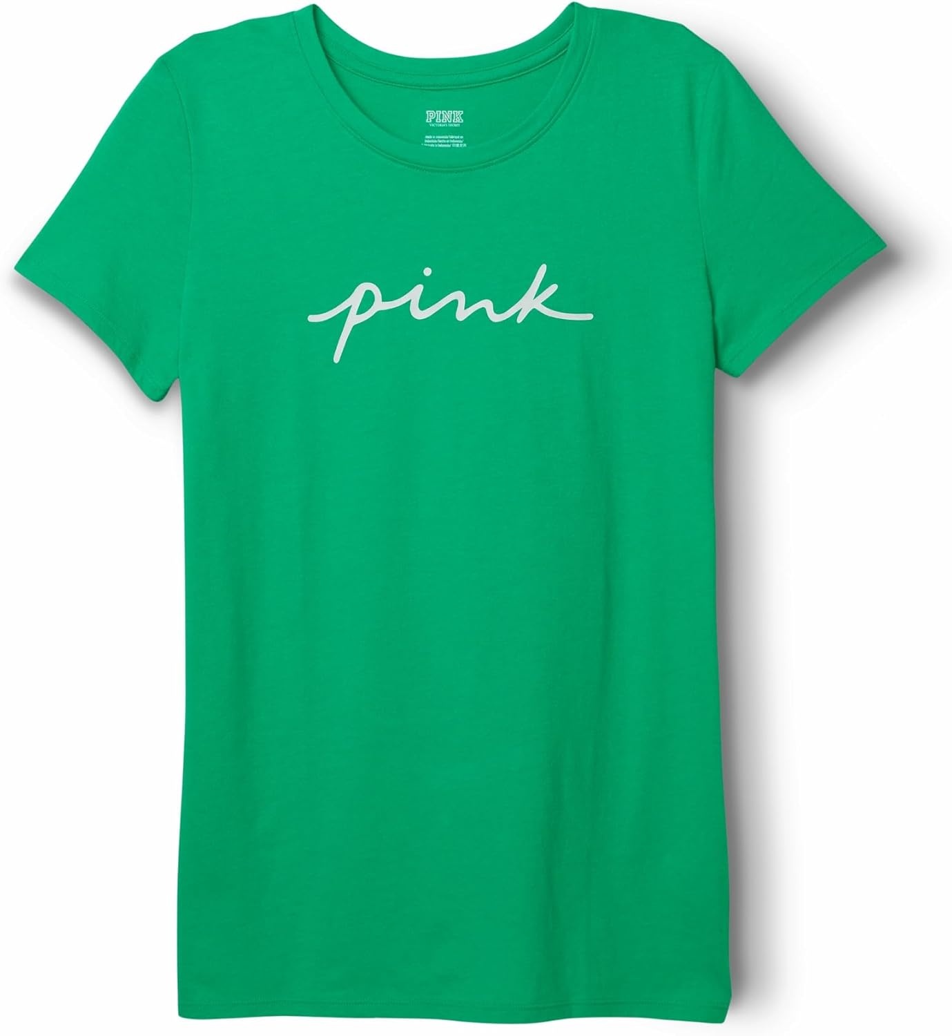 image:imageVictorias Secret Pink Womens Oversized Campus Cotton TShirt XS XLElectric Green Script Logo