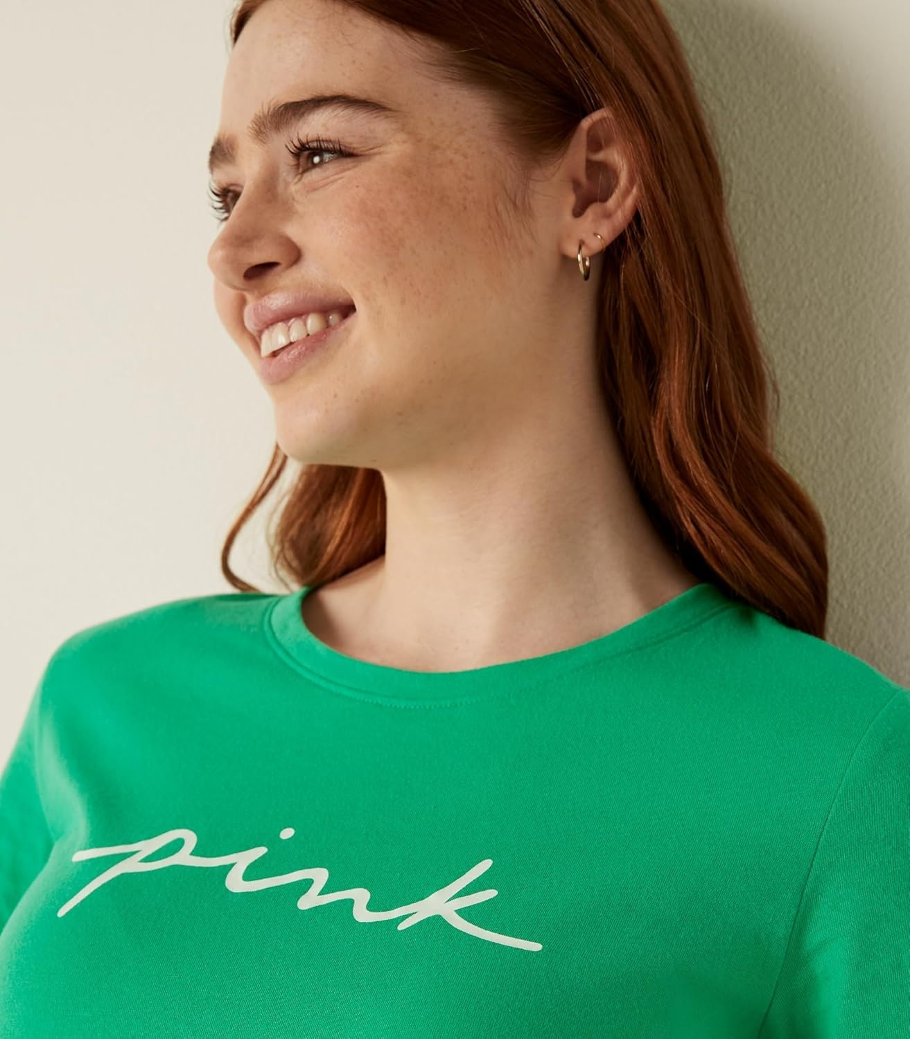 image:imageVictorias Secret Pink Womens Oversized Campus Cotton TShirt XS XLElectric Green Script Logo