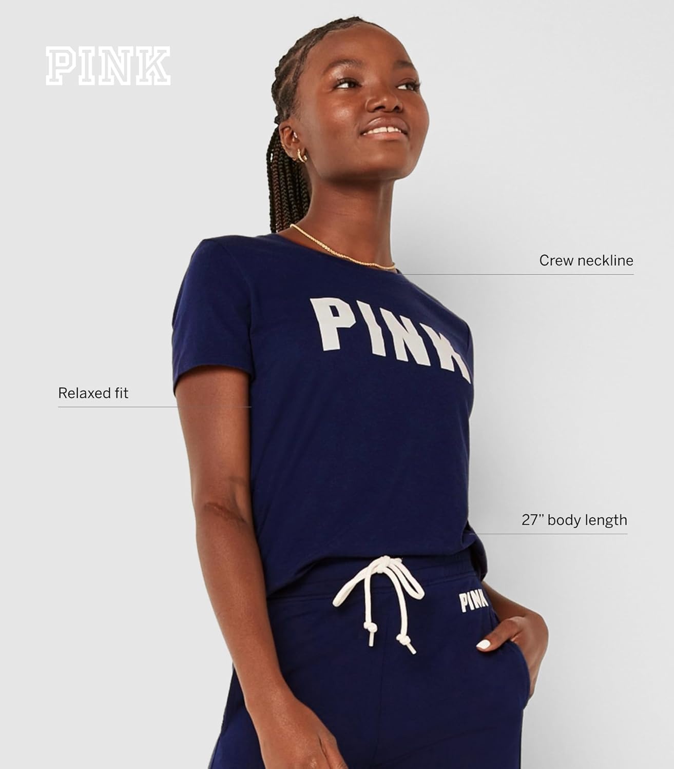 image:imageVictorias Secret Pink Womens Oversized Campus Cotton TShirt XS XLEnsign Classic