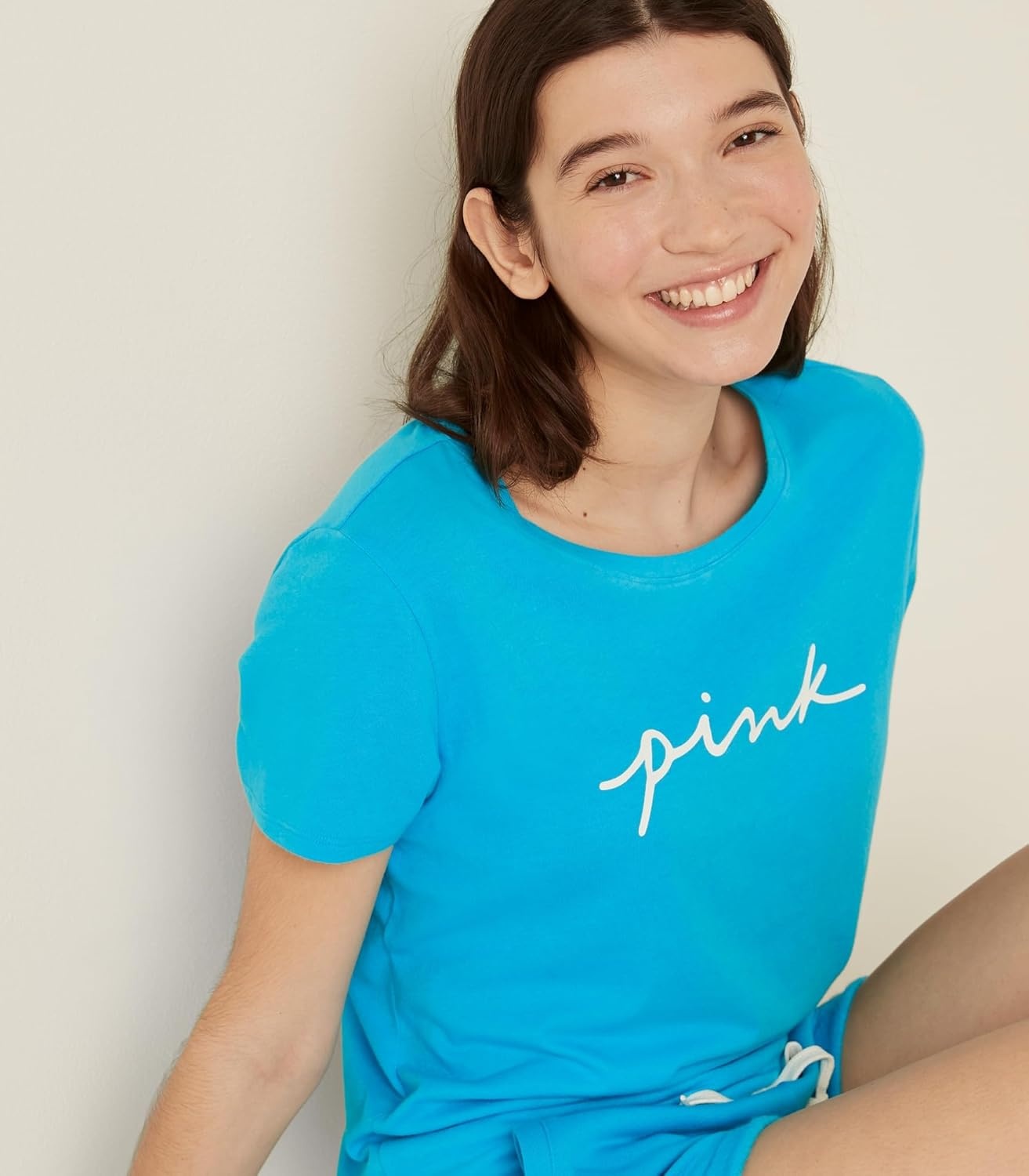 image:imageVictorias Secret Pink Womens Oversized Campus Cotton TShirt XS XLNeon Scuba Script Logo