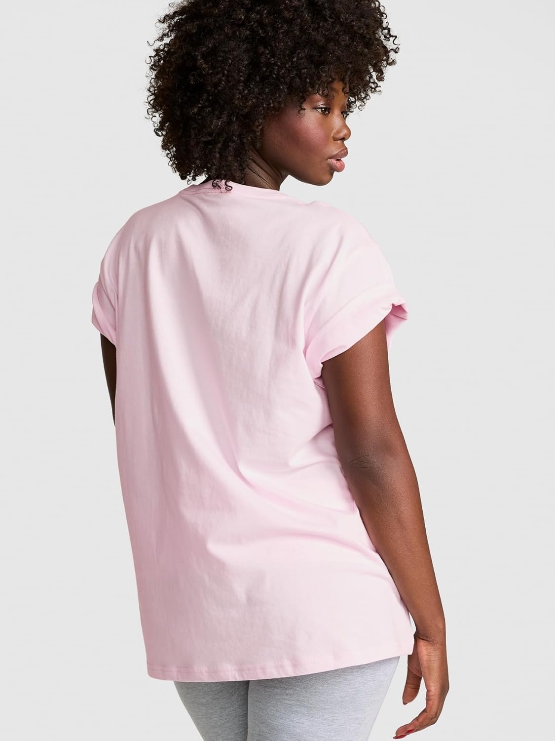 image:imageVictorias Secret Pink Womens Oversized Campus Cotton TShirt XS XLPink Tulip
