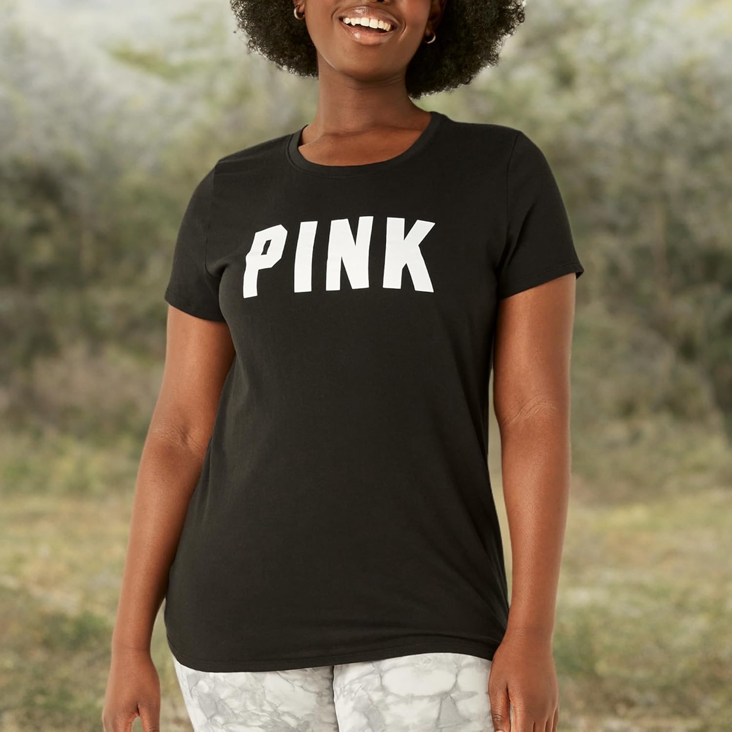 image:imageVictorias Secret Pink Womens Oversized Campus Cotton TShirt XS XLPure Black