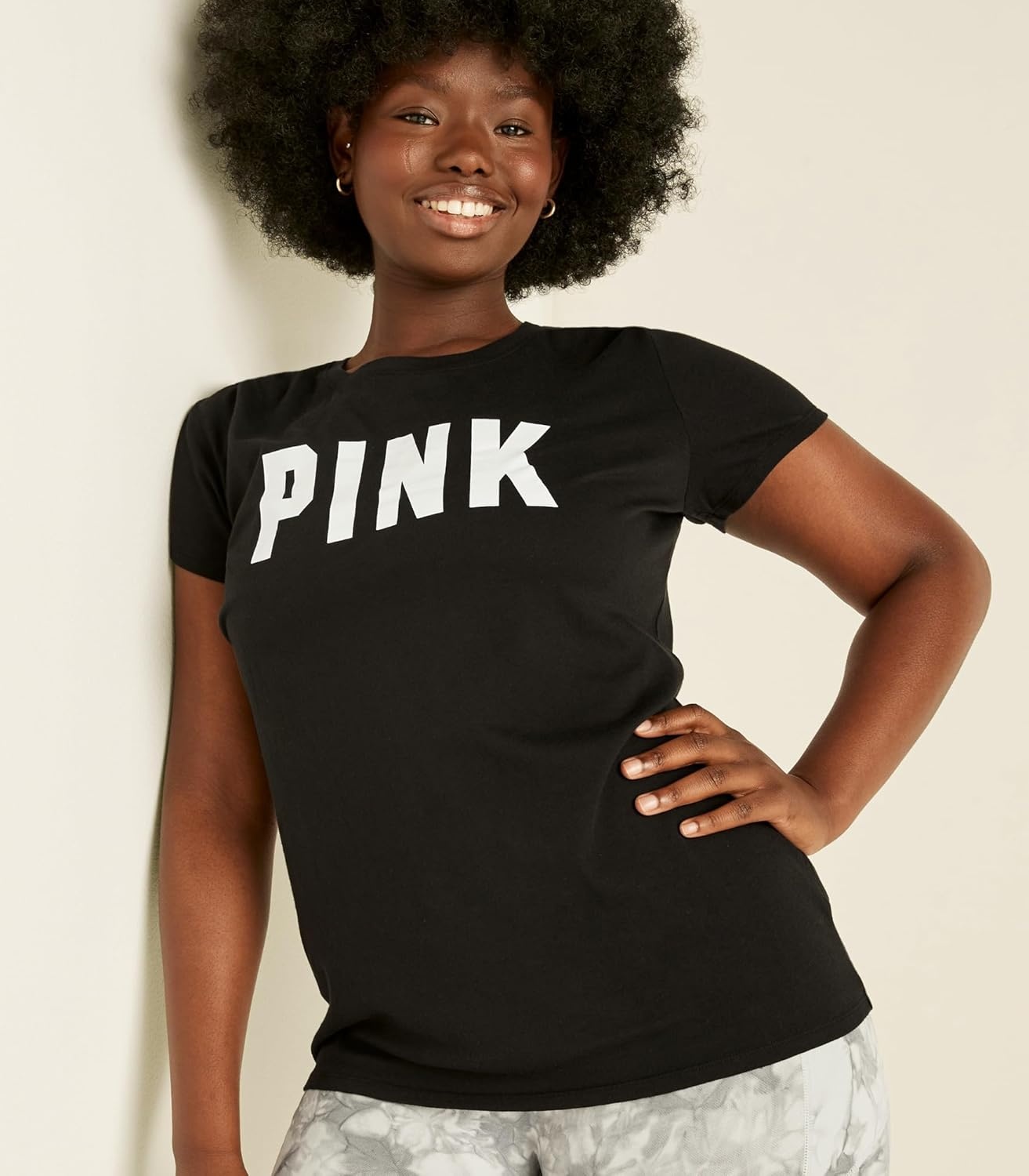 image:imageVictorias Secret Pink Womens Oversized Campus Cotton TShirt XS XLPure Black