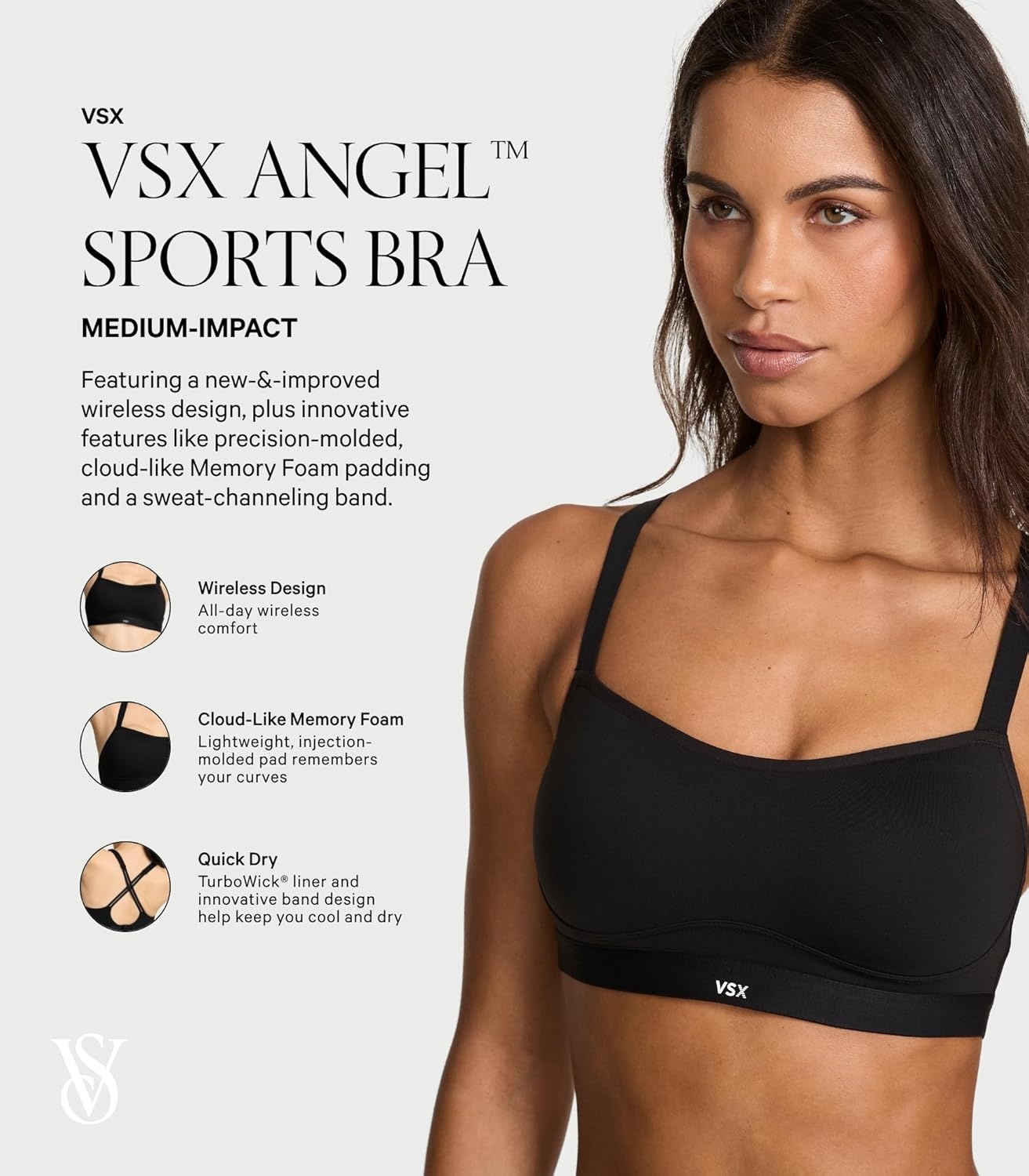 image:imageVictorias Secret VSX Angel Sports Bra XSXLBlack