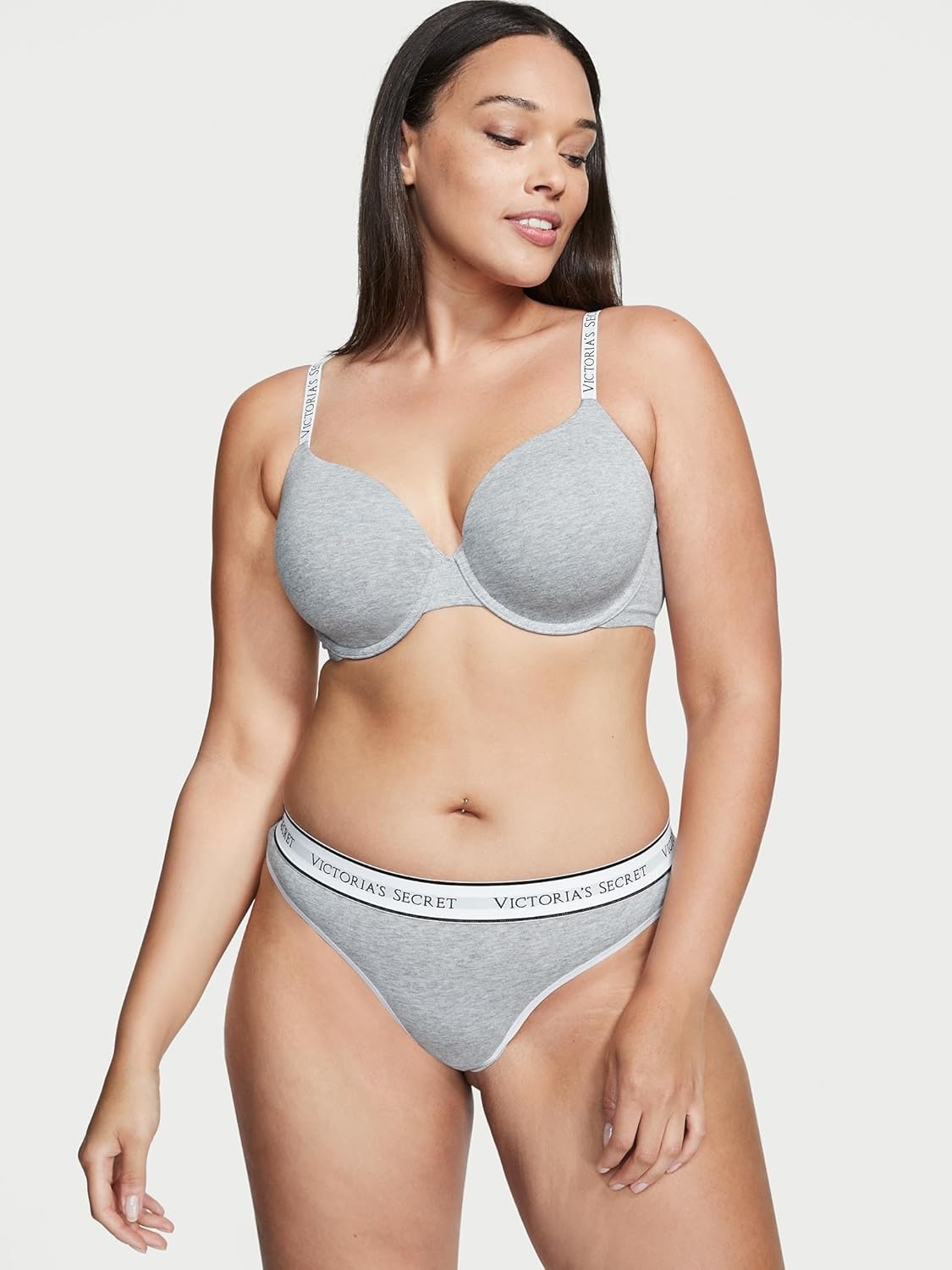 image:imageVictorias Secret Womens Cotton Logo Thong Underwear Panties for Women Multi Pack XSXXLMedium Heather Grey