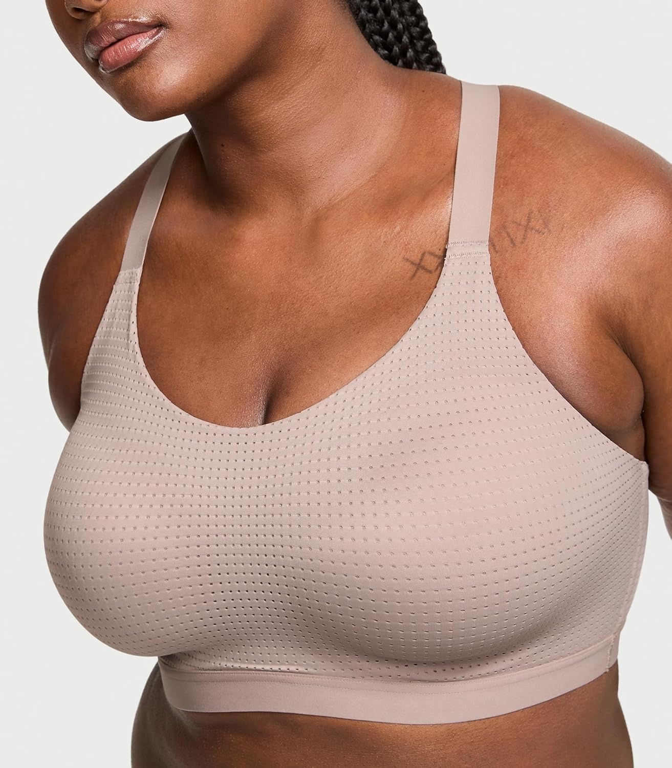 image:imageVictorias Secret Womens VSX Lightweight Mesh Sports Bra Wireless Support 32A38DDBare Taupe