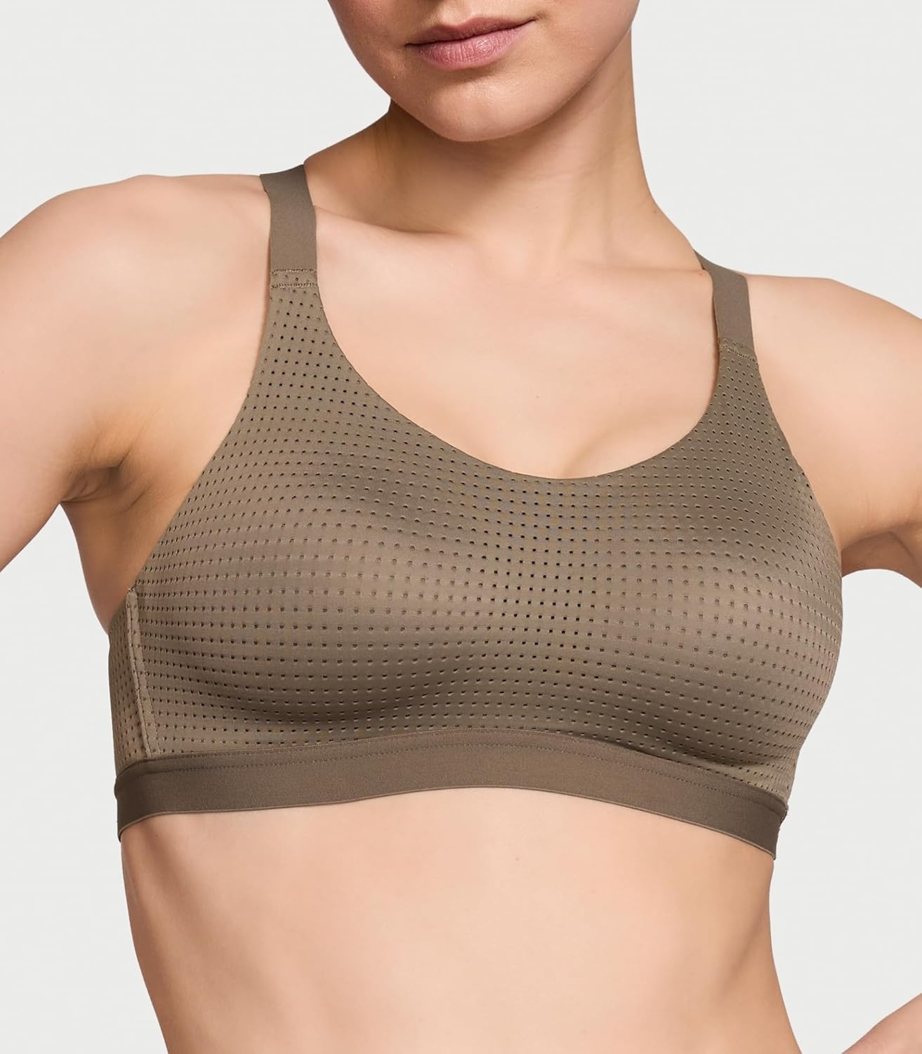 image:imageVictorias Secret Womens VSX Lightweight Mesh Sports Bra Wireless Support 32A38DDTerra Olive