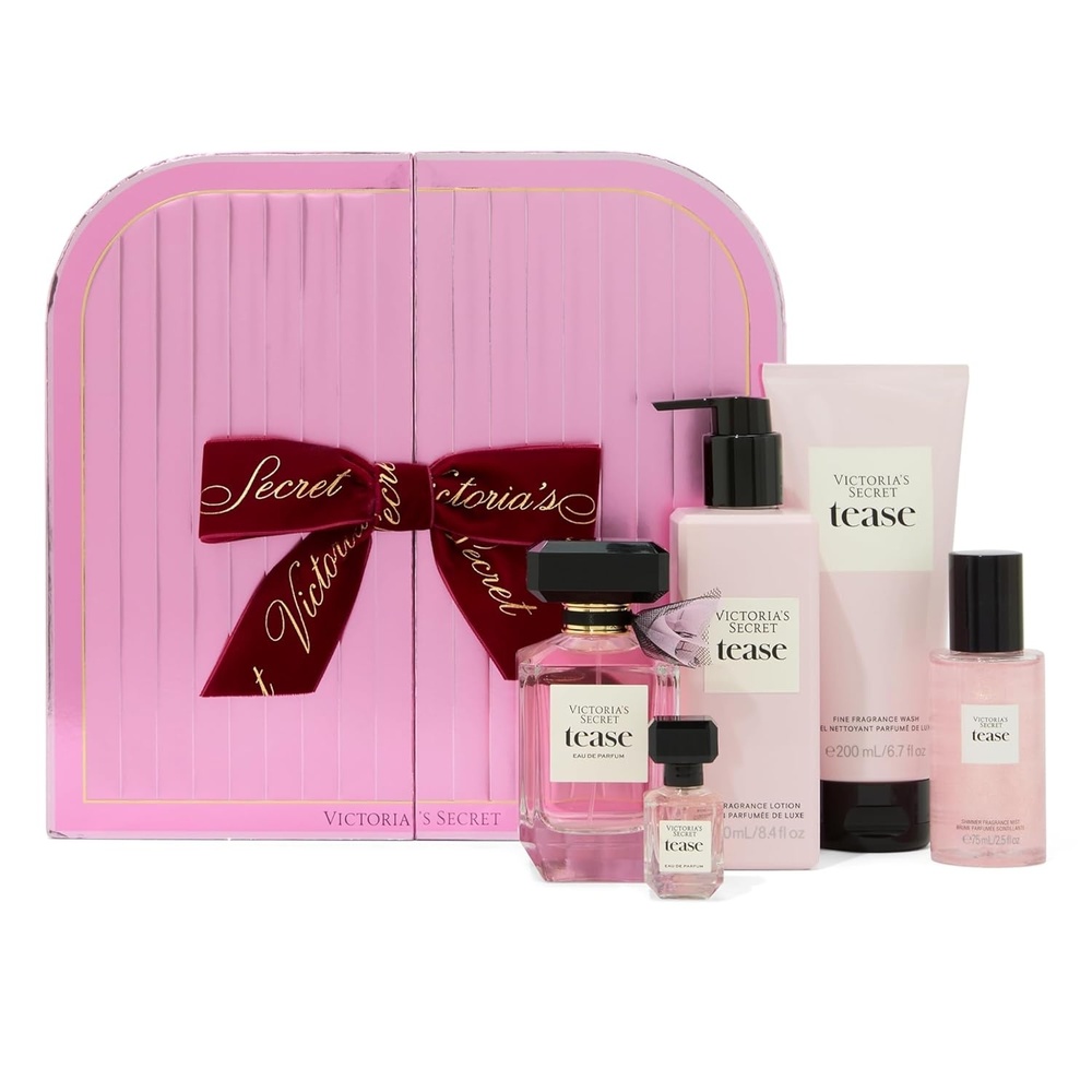 image:imageVictorias Secret Bombshell Ultimate Fragrance 5 Piece Gift Set Eau de Parfum Mist Lotion amp WashTease