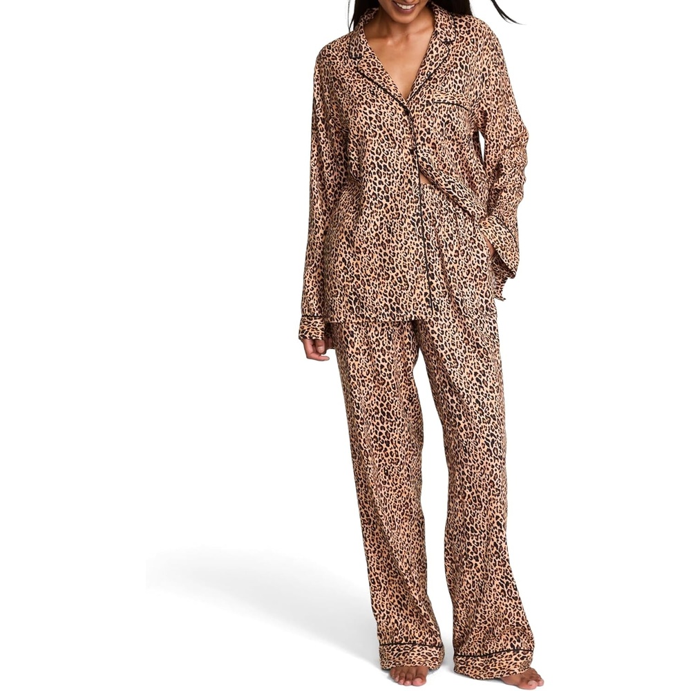 image:imageVictorias Secret Flannel Pajama Set Long Sleeve Button Down Shirt amp Pants Sleepwear for Women XSXXLMarzipan Leo