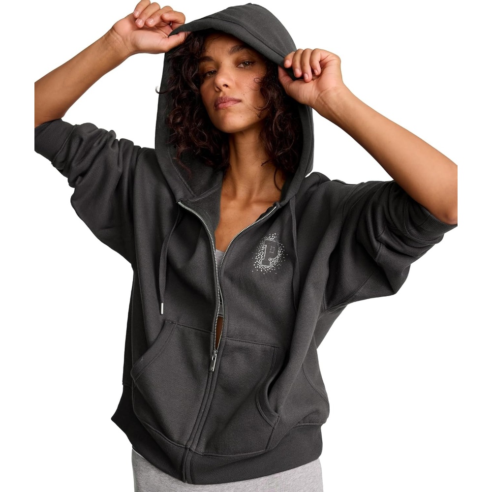 image:imageVictorias Secret PINK Womens Campus Fleece FullZip Hoodie Sweatshirt XSXLCoal