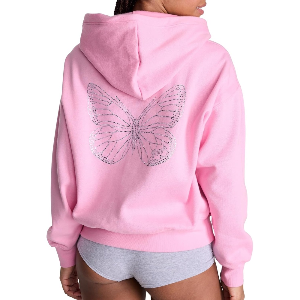 image:imageVictorias Secret PINK Womens Campus Fleece FullZip Hoodie Sweatshirt XSXLPink Lollipop