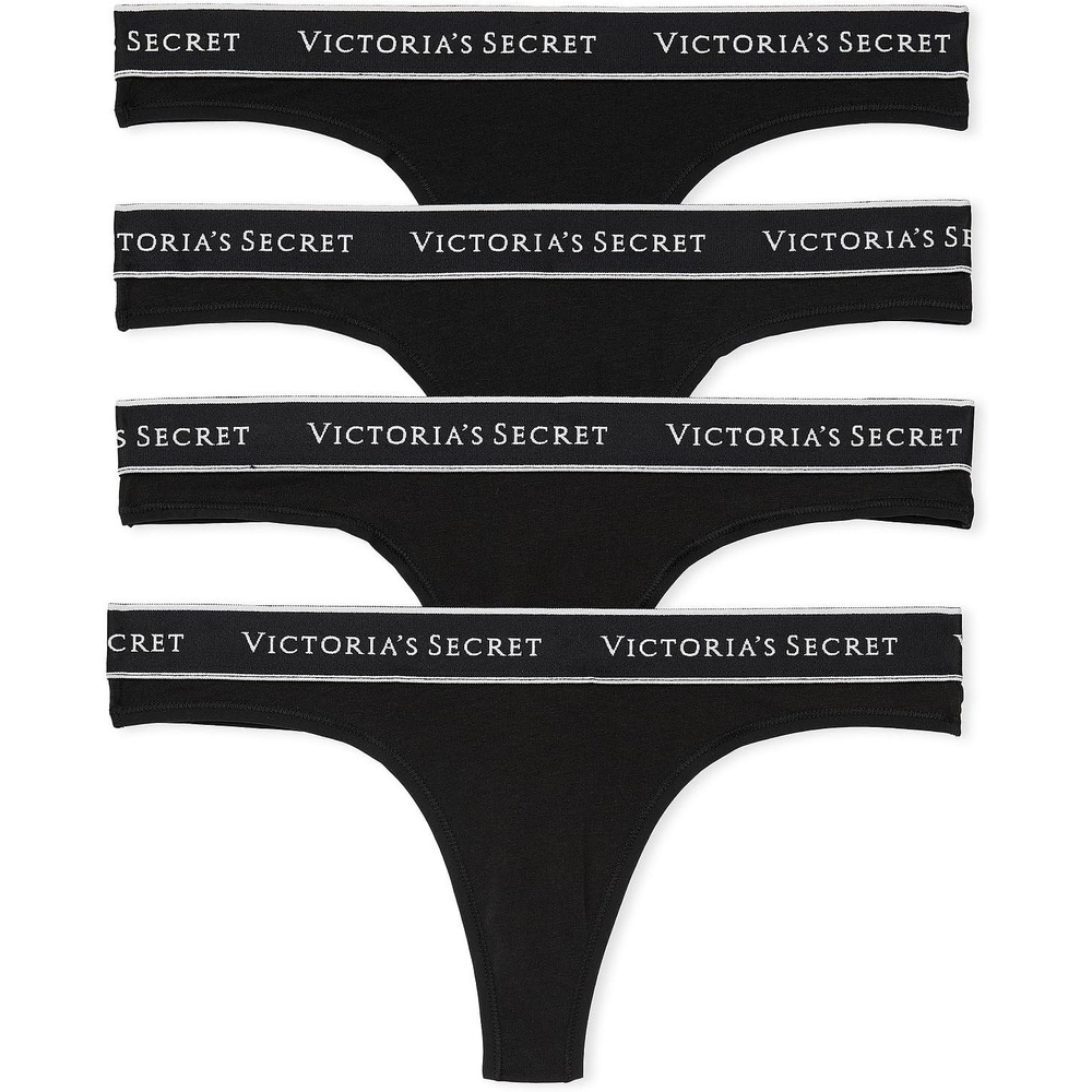 image:imageVictorias Secret Womens Cotton Logo Thong Underwear Panties for Women Multi Pack XSXXLBlack