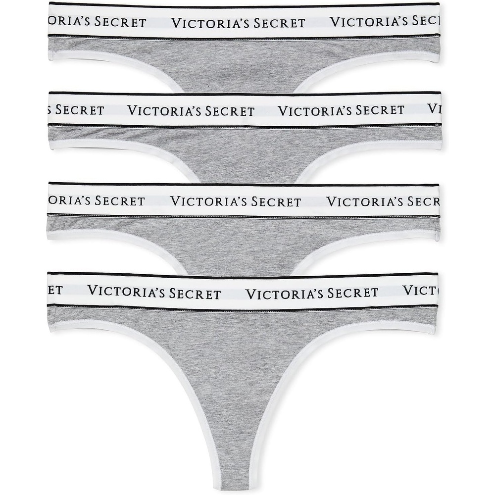 image:imageVictorias Secret Womens Cotton Logo Thong Underwear Panties for Women Multi Pack XSXXLMedium Heather Grey