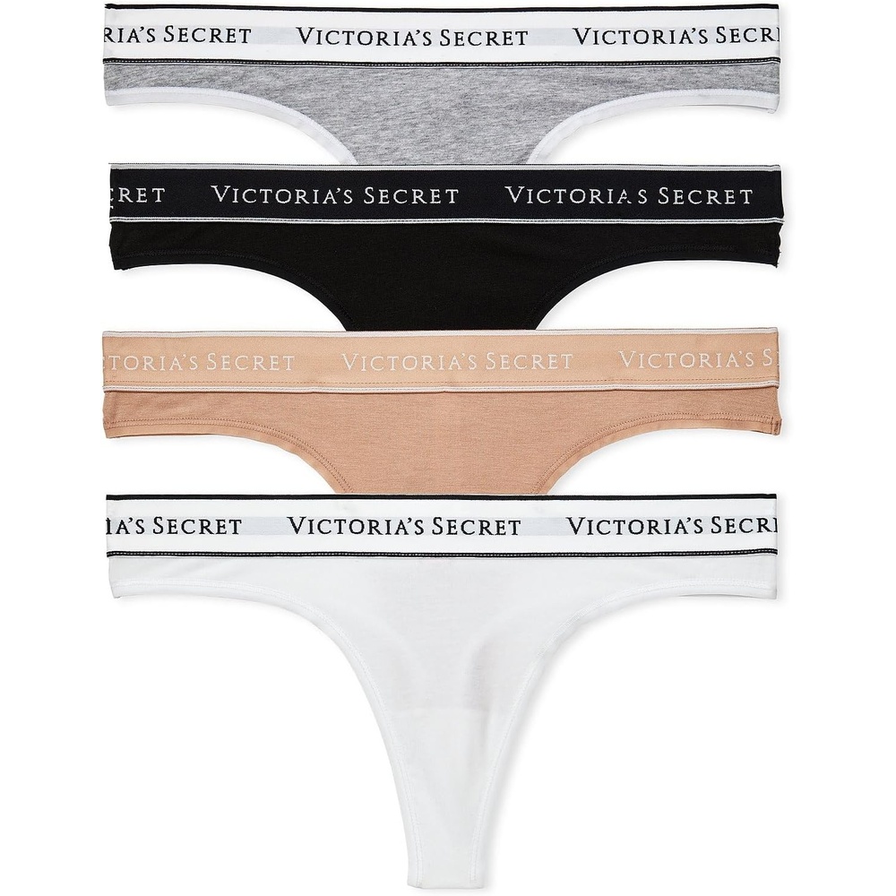 image:imageVictorias Secret Womens Cotton Logo Thong Underwear Panties for Women Multi Pack XSXXLMulticolor