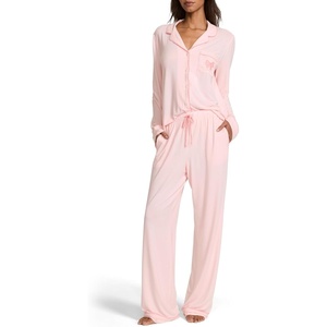 Victoria’s Secret Modal Pajama Set, Long Sleeve Button Down Shirt and Pajama Pants, Sleepwear for Women (XS-XXL)(Angel Pink)