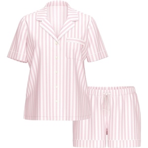 Victoria’s Secret Modal Pajama Set, Short Sleeve Button Down Shirt and Shorts, Sleepwear for Women (XS-XXL)(Iconic Stripe)
