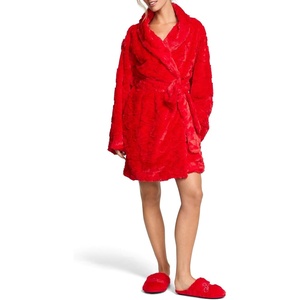 Victoria’s Secret PINK Fuzzy Sleep Robe(Bright Vermillion)