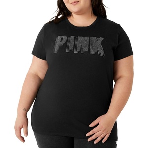 Victoria’s Secret Pink Women’s Oversized Campus Cotton T-Shirt (XS – XL)(Logo Bling)