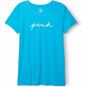 Victoria’s Secret Pink Women’s Oversized Campus Cotton T-Shirt (XS – XL)(Neon Scuba Script Logo)