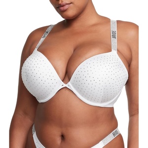 Victoria’s Secret Shine Strap Bombshell Push-Up Bikini Top(White)