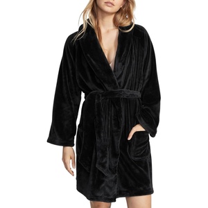 Victoria’s Secret Short Cozy Robe, Robes for Women (XS-XXL)(Black)