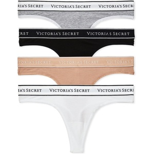 Victoria’s Secret Women’s Cotton Logo Thong Underwear, Panties for Women, Multi Pack (XS-XXL)(Multicolor)