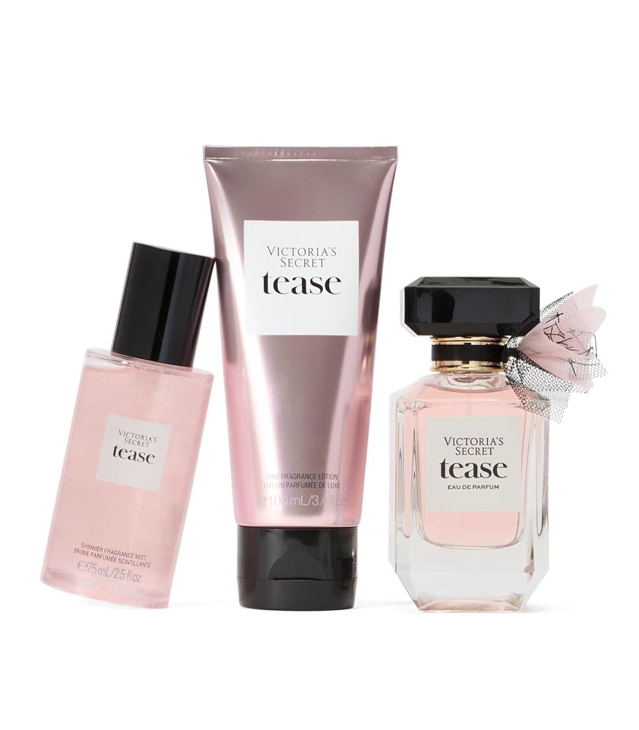 image:imageVictorias Secret Bare 3 Piece Luxe Fragrance Gift Set 17 oz Eau de Parfum Travel Lotion amp Shimmer MistTease