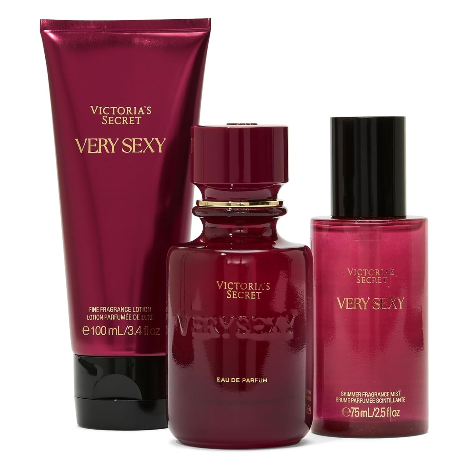 image:imageVictorias Secret Bare 3 Piece Luxe Fragrance Gift Set 17 oz Eau de Parfum Travel Lotion amp Shimmer MistVery Sexy