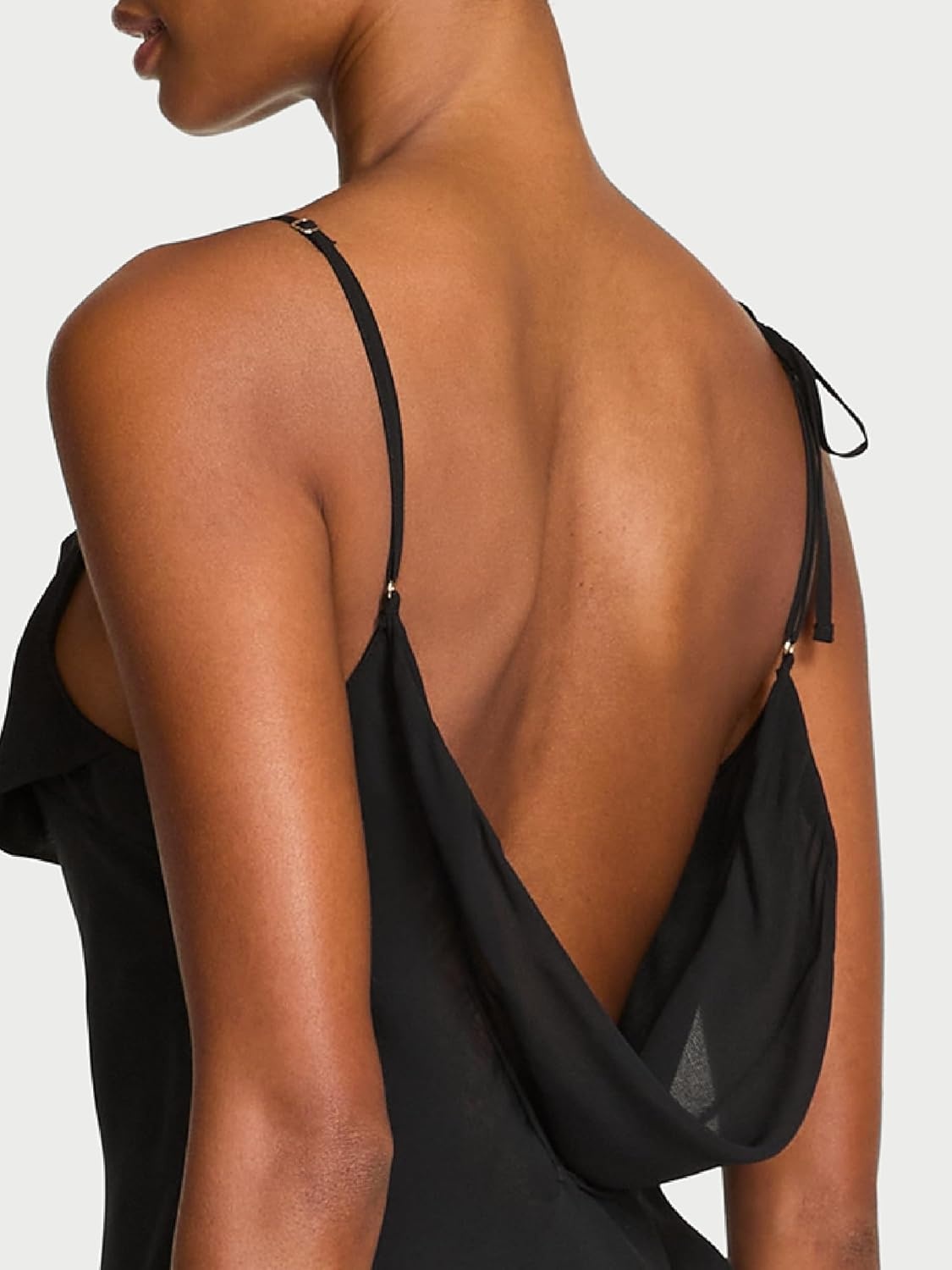 image:imageVictorias Secret Chiffon amp Lace Draped Slip GownBlack