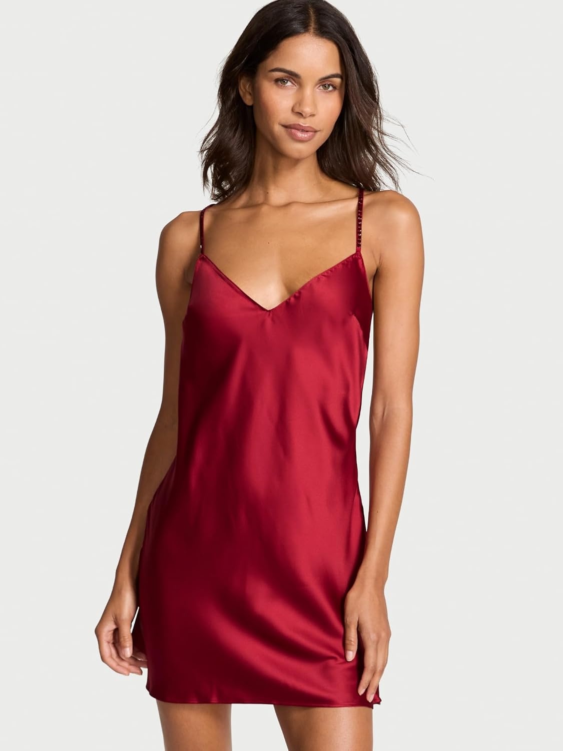 image:imageVictorias Secret Crystal Bow Satin Mini SlipReady Red